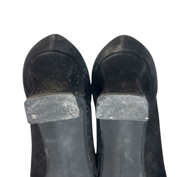 Stuart Weitzman Black Suede Square Toe Kitten Heel Size 8 N - Picture 11 of 15